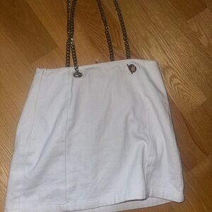 Elegant White Chain Strap Top